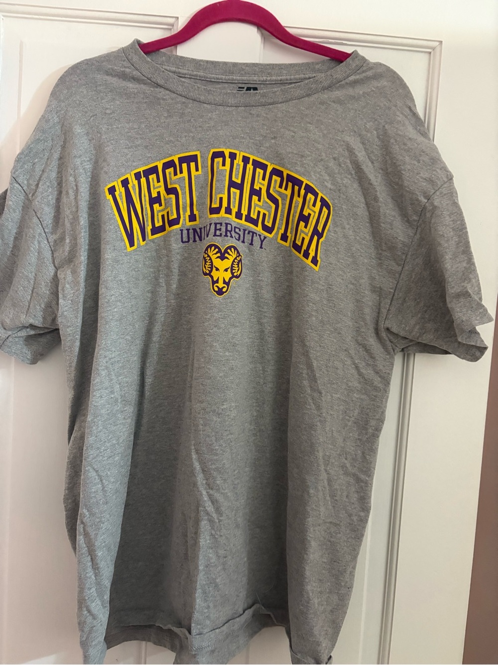 J. America Gray West Chester University Tee with Yellow and Purple Print